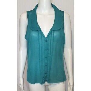 Julie's Closet Sheer Kelly Green Blouse - Size XL